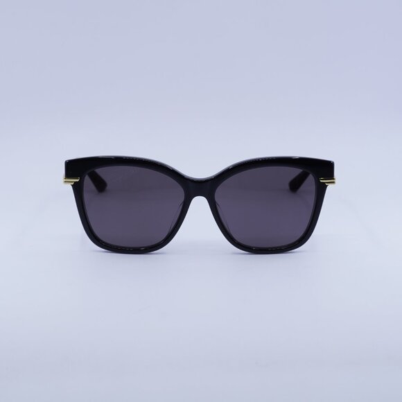 🕶️ New Bottega Veneta BV1296SA 001 Sunglasses - Black Frame, Grey Lenses - Picture 2 of 10